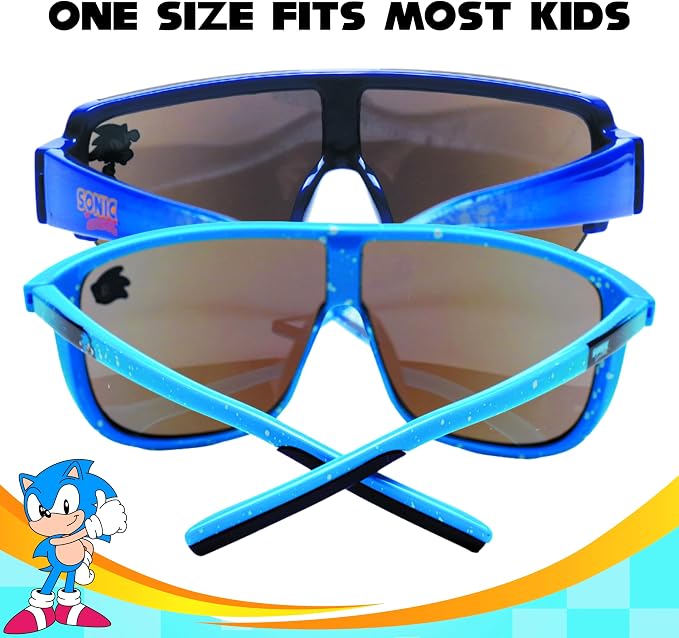 ARKAID Sonic the Hedgehog Boys Sunglasses | 100% UV Protection | Official Sega Sonic the Hedgehog Boys Sunglasses | Impact Resistant | Gift Idea | Fits Most Kids