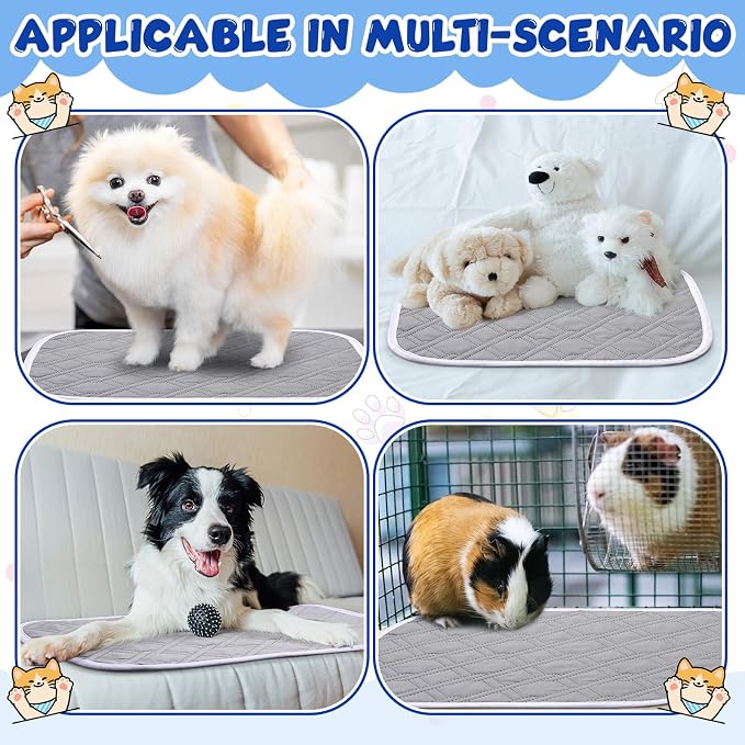 16 Pcs Guinea Pig Cage Liners Bulk 12 x 16 Inch Washable Guinea Pig Pee Pads Waterproof Reusable Anti Slip Rat Bedding Fast Absorbent Pee Pad for Small Animals Rabbit Hamster Rat