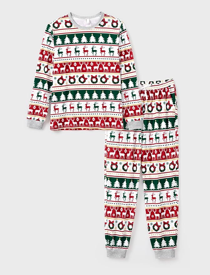 PATPAT Christmas Family Matching Pajama Sets Includes Christmas Socks - Perfect for Family Photos & Holiday Celebrations
