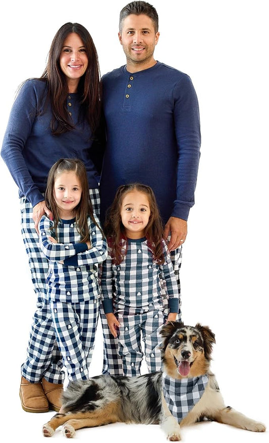 JAMIE Matching Family Jammies Holiday Pajamas 100% Organic Cotton PJs Adults, Kids, Toddlers, Baby, Pets