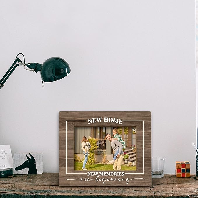 FONDCANYON New Home Memories Housewarming Picture Photo Frame, First Home Gifts (5x7 Inch Photo) (Color-4)