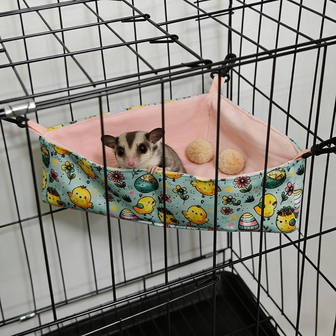 Sugar Glider Toy Box - Hanging Hammock & Soft Dig Box | Sugar Glider Cage Accessories,Hedgehog, Rat | Washable Sugar Glider Pouch for Small Animals
