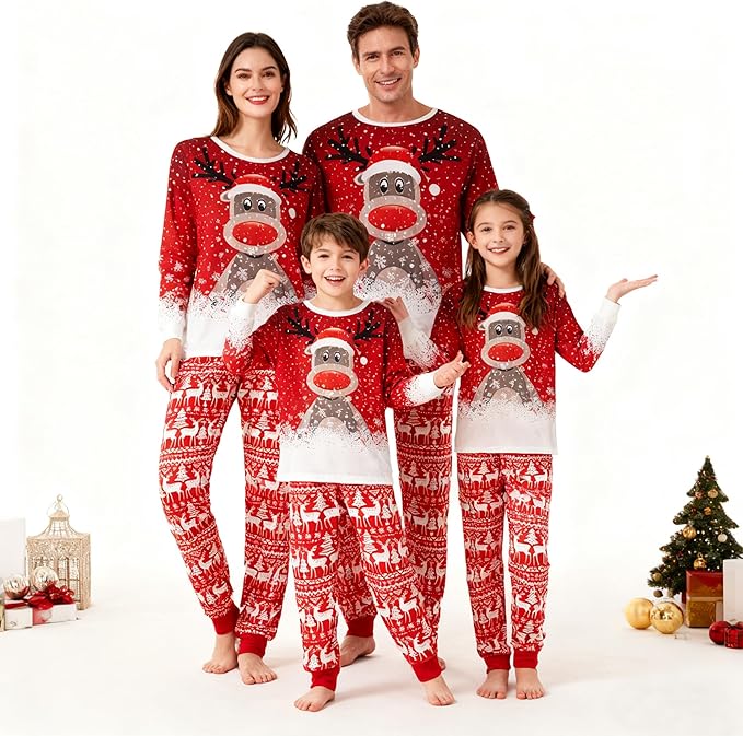 WephuPSho Christmas Family Matching Pajamas, Festive Xmas Jammies Sets for the Whole Family, Holiday Pjs Christmas