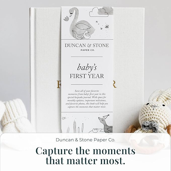 Baby First Year Book - Heirloom Keepsake Baby Memory Book to Record Important Milestones, Photos & More - Pregnancy Books (Sky Blue,112 Pages)