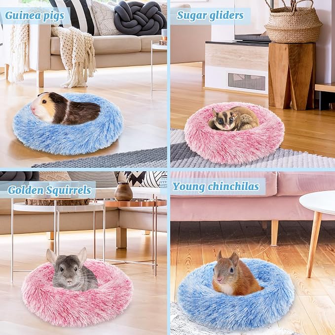 PETKNOWS 2 Pack Guinea Pig Beds Warm Winter Hamster Small Animal Bed | Thickened Plush and PP Cotton Fabric, Guinea Pig and Hamster Bed, Keeping Warm and Safe, 30cm Size with Inner Cushion