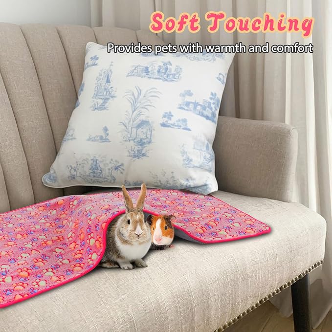 YUEPET Waterproof Guinea Pig Blankets 3 Pack, Fleece Cage Liners, L | Guinea Pig Fleece Cage Liners, Waterproof Backing, Machine Washable, Soft Fleece Surface, 48 x 24 in