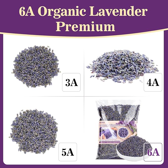12.5OZ Sukh Lavender Dried Buds - Sachets for Drawers and Closets, Flowers Sachet Bags With Fresh Scents for Party, Birthday, Bridal Shower Bulk
