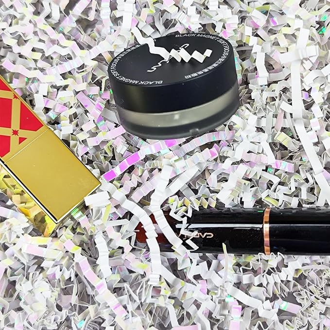 NEWMIAO 1 LB Diamond White Crinkle Cut Paper Shred Filler, Iridescent White Shredded Crinkle Paper for Gift Wrapping Basket Stuffing Box Filling for Valentines, Birthday, Mother's Day, Wedding Gifts