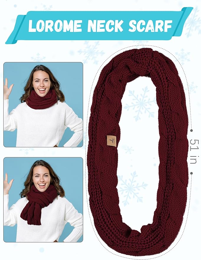 Winter Beanie Hat Scarf Gloves, Warm Fleece Knit Hats Touch Screen Gloves Neck Scarf Set Winter Gifts for Unisex Adult
