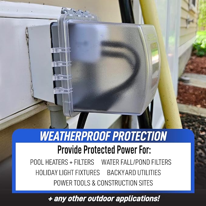 Sealproof 1-Gang Weatherproof In Use Outdoor Outlet Extra Deep Cover | Lockable, UL Extra Duty Compliant, 18 Configurations, Polycarbonate