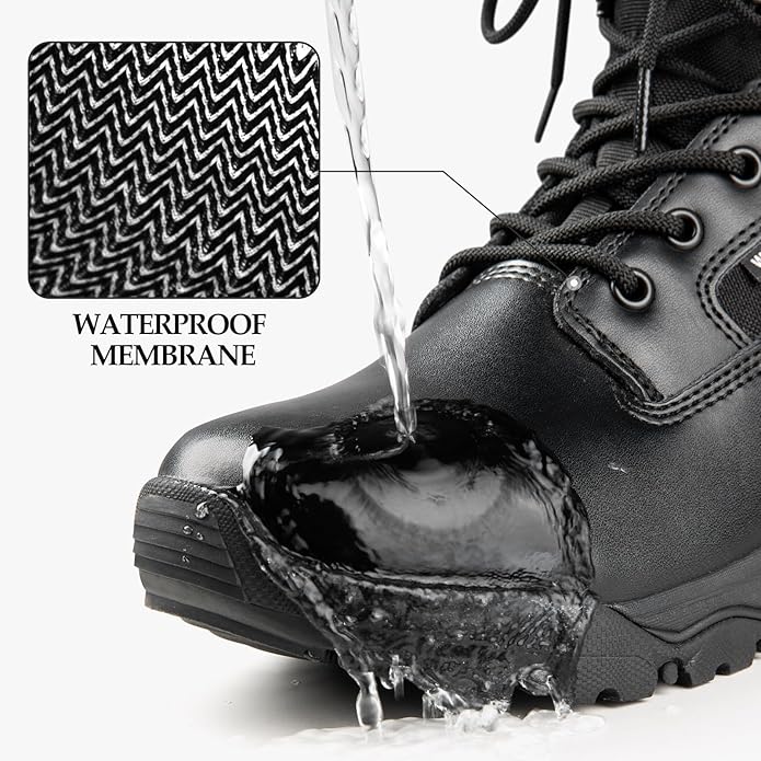 FREE SOLDIER Men's Work Tactical Boots 8 Inches Lightweight Combat Boots Durable Suede Leather Military Boot Desert Boot