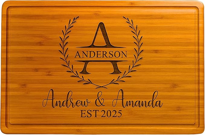 Personalized Cutting Board for Wedding - Engraved Charcuterie Boards,Custom Bridal Shower,Engagement, Anniversary, Bride, Housewarming Gifts, Best Gift Idea for Christmas, Couples