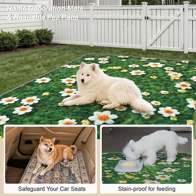 Washable Guinea Pig Pee Pads,Reusable Guinea Pig Cage Liner 2 Pack | Waterproof, Leak-Proof, Absorbent & Non-Slip, 24"x48" Bedding Potty Training Mat for Small Animal Rabbit Bunny Hamster Rat