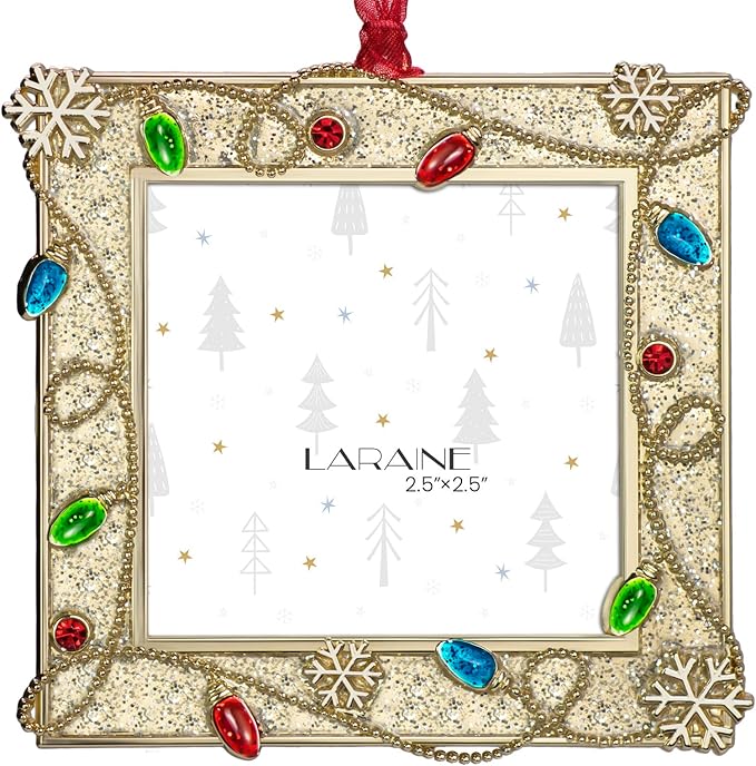 LARAINE Picture Photo Frame Christmas Metal 2025 Christmas High Definition Glass Display Pictures for Tabletop Home Decorative Holiday Gift
