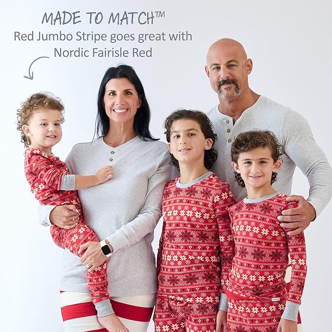 JAMIE Matching Family Jammies Holiday Pajamas 100% Organic Cotton PJs Adults, Kids, Toddlers, Baby, Pets