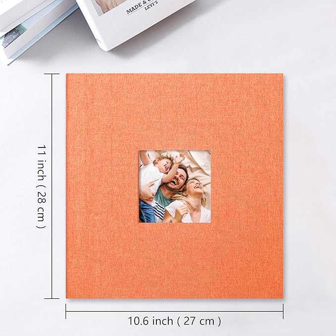 Vienrose Large Photo Album Self Adhesive for 4x6 8x10 Pictures Linen Scrapbook Album DIY 40 Blank Pages with A Metallic Pen