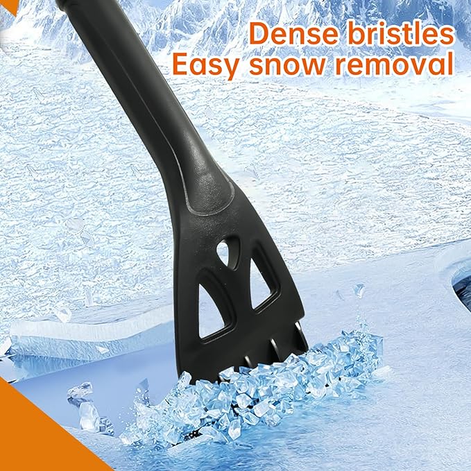 34" Extendable Ice Scraper and Snow Brush for Car Windshield, 360° Rotating (R001)