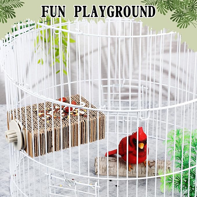 Skyygemm 2 Pcs Bird Toys Parrot Perch Stand Cage Accessories, Small | for Macaws Conures Cockatiel Budgies, Corrugated Texture Promotes Claw Grinding, Platforms for Cage Play, Beak Chew Activity