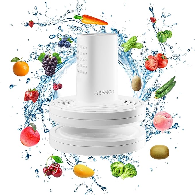 Fruit and Vegetable Washing Machine in Water, Electric Fruit Cleaner Device with OH-ion Purification Technology, Large Reaction Area, for Cleaning Fruit, Vegetable, Rice, Meat and Seafood