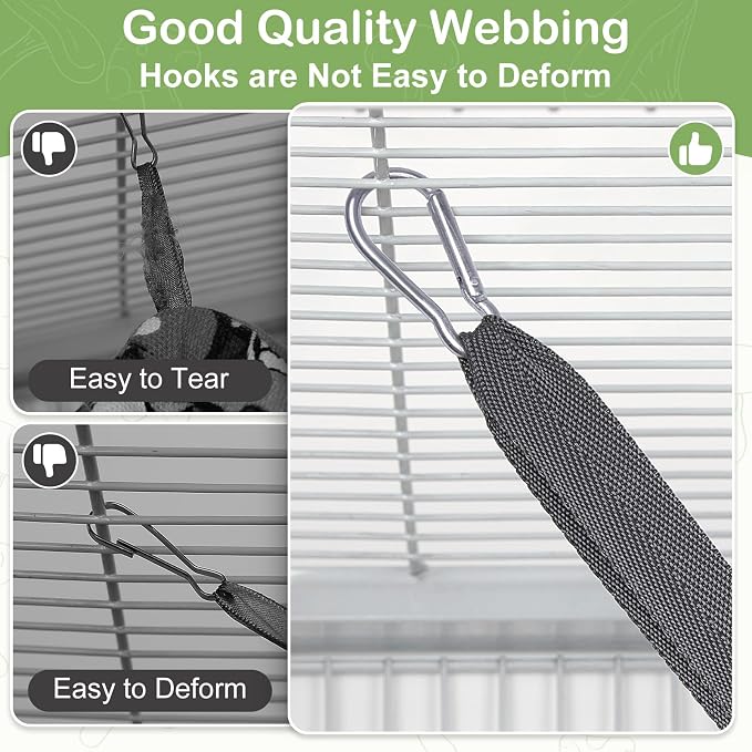 8 Pack Washable Ferret Hammock Set Cozy Small Animal Cage Bed | Versatile Cage Accessories for Rats Chinchillas and Hamsters Featuring Soft Fleece for A Warm and Cozy Retreat