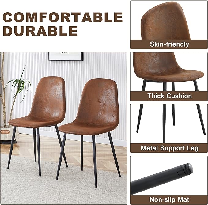Dining Table Set for 8, Modern 71'' Dark Wood Dining Table and Fabric Dining Chairs Set of 8,Table and Chairs Set of 8,Ideal for Kitchen Dining Room