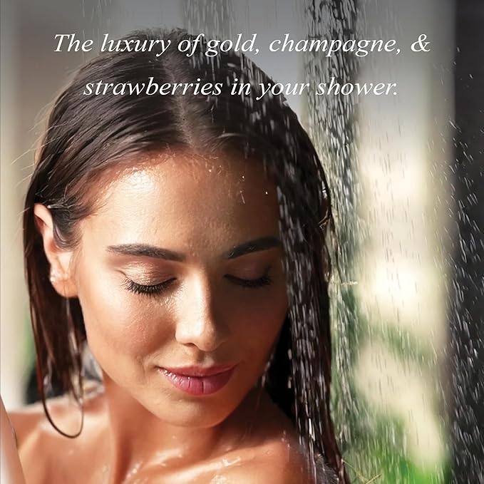 24k Gold flakes, Strawberry and Champagne Hand and Body Soap – Vegetable Collagen, Aloe Vera, and 24k Gold flakes - A luxurious treat by Natural Splash - Perfect for gifting or indulging yourself.