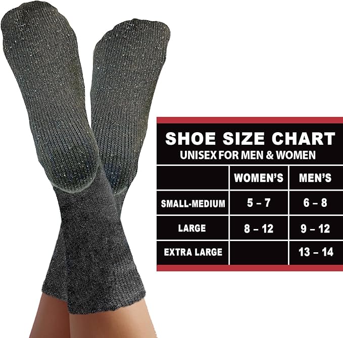 35° BELOW Thermal Insulated 1 or 3 Pk Socks for Men and Women, Designed with Soft Aluminized Loops to Keep Feet Warm and Cozy