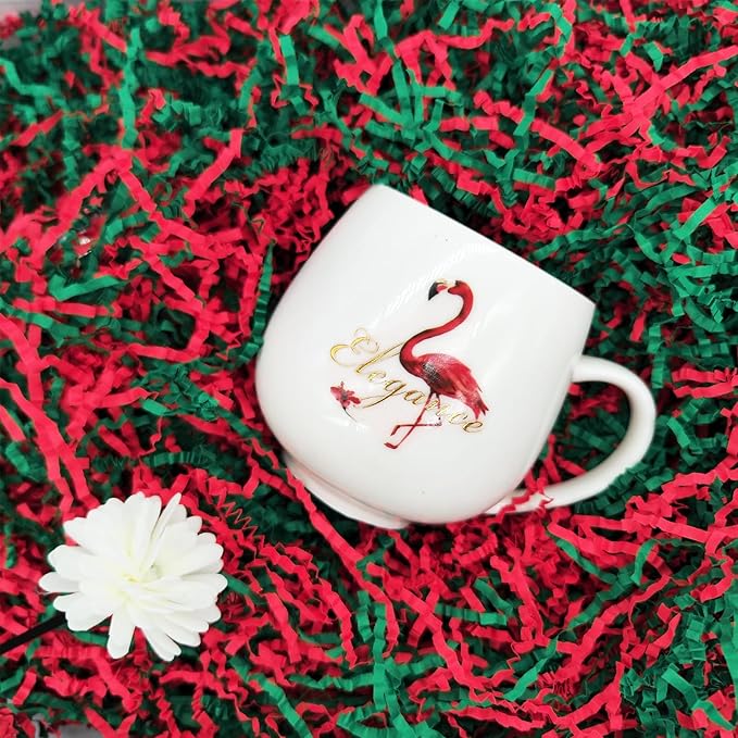 NEWMIAO 1LB Red and Green Crinkle Cut Paper Shred Filler, Gift Box Stuffing Decorative Shredded Crinkle Paper, Holiday Shred Filler for Christmas Gift Bags Baskets and Packaging