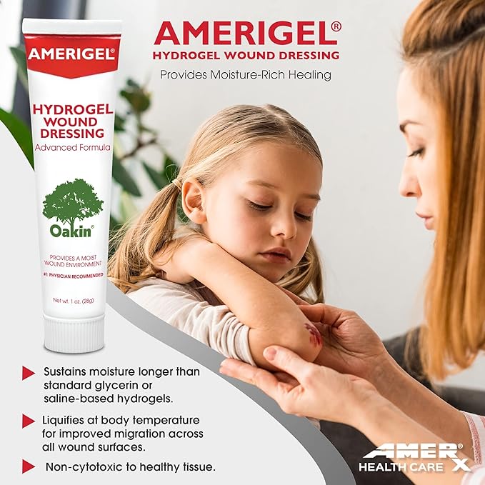 AMERIGEL Hydrogel Wound Dressing (1 oz.) - Provides Moisture-Rich Healing Environment for Dry Wounds
