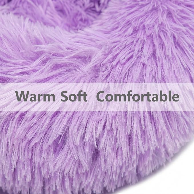 Guinea Pig Bed for Small Animal for Dwarf Rabbits/Hamster/Hedgehog/Ferrets | 11.8 Inch Small Animal Beds Washable，Hideout Soft & Comfortable Donut Bed,Purple