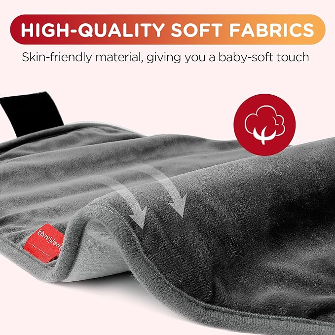 Heating Pad for Back, Comfytemp Birthday Gifts for Women Men Dad Mom, Large Electric Lower Back Heating Pad, FSA Eligible HSA Heat Pad for Period, Lumbar, Abdomen, XL Heated Belt — 11 Auto-Off, Grey