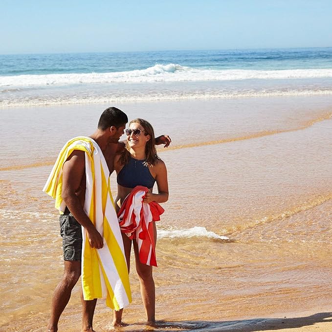 Dock & Bay Beach Towel - Quick Dry, Sand Free - Compact, Lightweight - 100% Recycled - Includes Bag - Cabana - Set A (4), Large (160x90cm, 63x35)