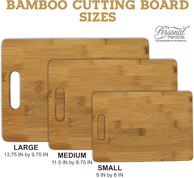 My Personal Memories Custom Personalized Bamboo Cutting Board - For Wedding, Anniversary and Couples - Majestic Style