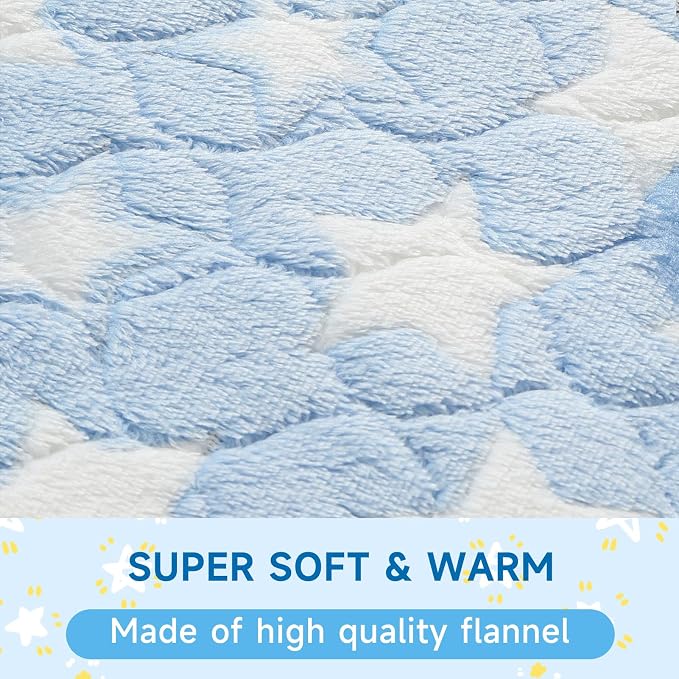 Homimp 2 Pack Guinea Pig Bed, Waterproof Reusable Small Animal Bed,Super Absorbent Pee Pad Mat for Rabbit Bunny Hamster Rat Hedgehog Chinchilla,Washable Fleece Cage Liners, Blue 24"x47"