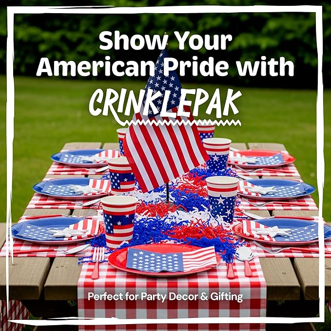 1LB USA Made White Crinkle Paper Filler | Great Shredded Paper For Gift Baskets, Shipping Packages, Gift Box, Basket Filler, Birthdays, Weddings, Anniversaries | White Crinkle