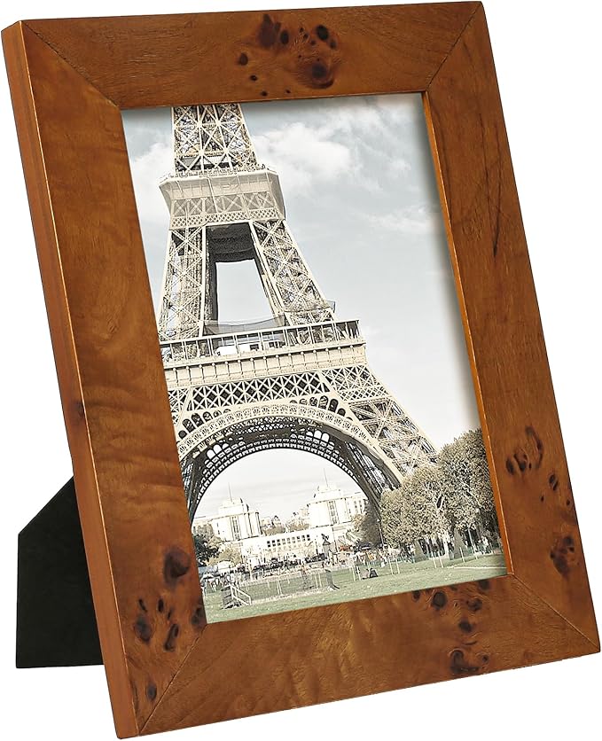 Concepts DHD, Burl Wood Picture frame, Wallhung Or Tabletop Décor In Bulk, Table Or Wall Photo Collage (5x7, 4 Pack)