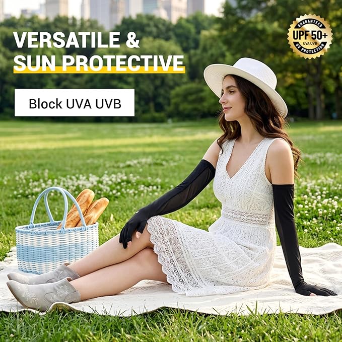 Women Driving Gloves – Full Finger, Lightweight Breathable UV Sun Protection, Touchscreen Gloves for Summer
