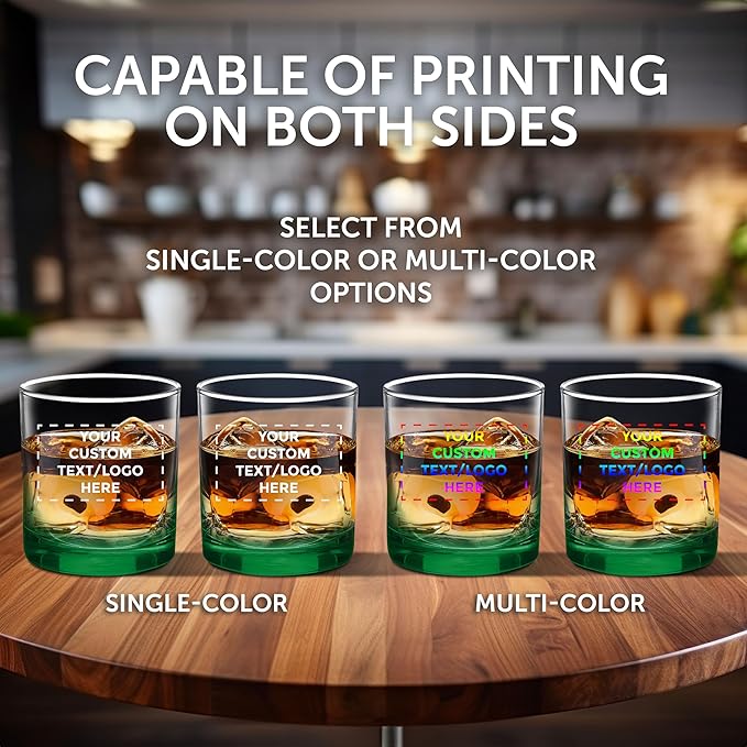 Custom Lexington Rocks Whiskey Glass 10.5 oz, Set of 48, Personalized Bulk Pack - Perfect for Scotch, Bourbon, Whiskey, Cocktail - Green