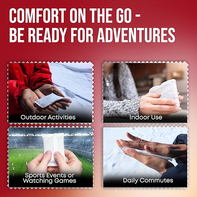 Hand Warmers - Long-Lasting, Safe, Natural, Odorless Air-Activated Warmer