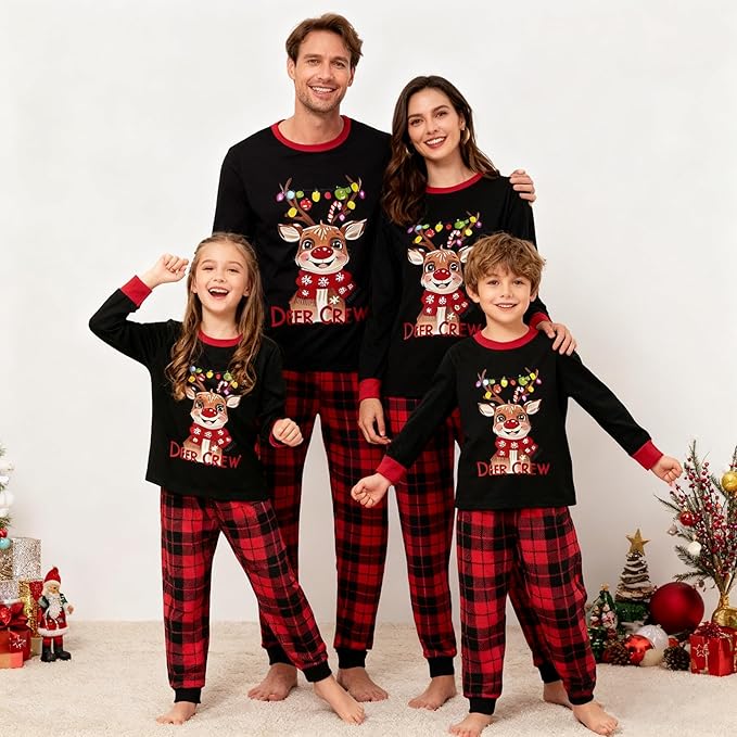 WephuPSho Christmas Family Matching Pajamas, Festive Xmas Jammies Sets for the Whole Family, Holiday Pjs Christmas