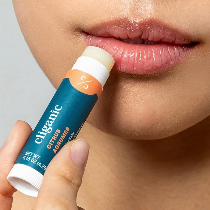 Cliganic Organic Lip Balm Set - 6 Tropical Flavors - 100% Natural Moisturizer for Cracked & Dry Lips (Pack of 2)