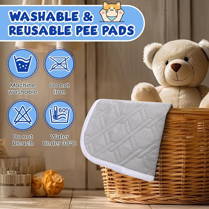 16 Pcs Guinea Pig Cage Liners Bulk 12 x 16 Inch Washable Guinea Pig Pee Pads Waterproof Reusable Anti Slip Rat Bedding Fast Absorbent Pee Pad for Small Animals Rabbit Hamster Rat