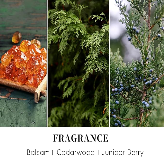 2 Pack Balsam & Cedar Scented Candles, Christmas Pine Scented Jar Candle Gift Set, Natural Soy Fir Cedar Candle for Home Scented, Winter Holiday Fragrance Candles Gift for Women,Men