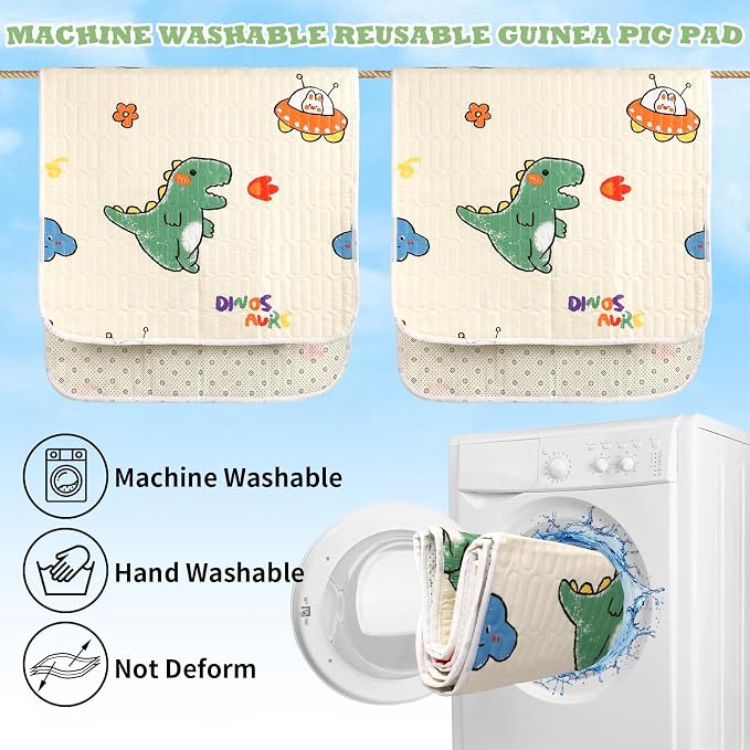 UPINS 2Piece Guinea Pig Pee Pads,47 X24 Inches Guinea Pig Cage Liner | Reusable Guinea Pig Mat, for Small Animals Hamster Rabbit Squirrel