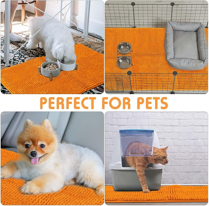 Amylove 4 Pcs Guinea Pig Cage Liner 16 x 24 Inch Washable Chenille Pee Pads Pet Dog Cat Bedding Training Mat Reusable for Small Animals Puppy Bunny Hamster Chinchilla