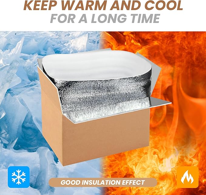 Simple deluxe 6 Pack Insulated Shipping Boxes with Aluminum Foil Liner,Thermal Insulation Cold Pack Shipping Boxes for Frozen, Reusable Styrofoam Cooler Box, Small Mailing Box, 12''x10''x7''