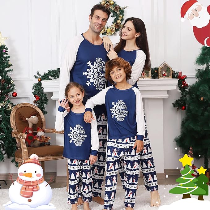 Matching Family Christmas Pajamas Sets, Holiday PJs with Top and Pants, Cute 2 Piece Sleepwear for Couples/Women/Men