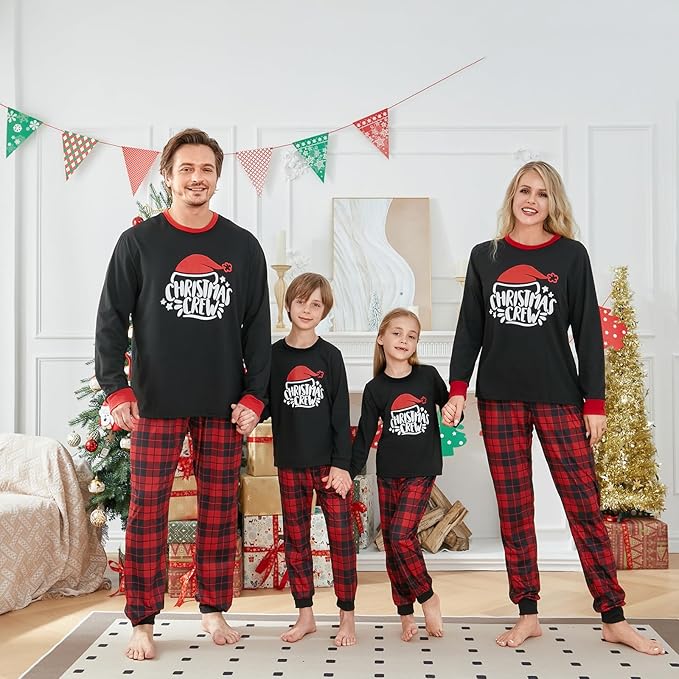 Matching Family Christmas Pajamas Set Elk/Tree/Plaid Holiday Sleepwear Xmas Family Jammies