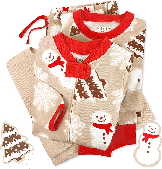 JAMIE Matching Family Jammies Holiday Pajamas 100% Organic Cotton PJs Adults, Kids, Toddlers, Baby, Pets