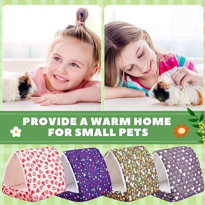 Cinnvoice Guinea Pig Hideout Bed Washable House Cage, Classic, 9.8 in | Soft Tunnel for Hamster Rabbit Bunny Chinchillas Hedgehog Mice Rat, Cozy Hideaway Habitat Accessories, Removable Cushion Pad